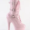 Pleaser USA Adore-1043 7inch Pleaser Boots - Patent Baby Pink
