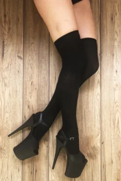 Rolling Over The Knee Socks - Black (3 Sizes Available) -Radi Style Shop black