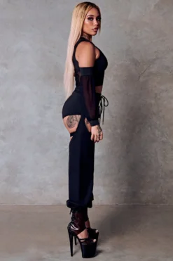 CXIX 119 Corset Top With Sleeves - Black -Radi Style Shop black corset top poledance polewear CXIX 119