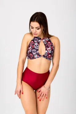 Shark Polewear Cherry Top - Sugar Skulls 5 Shark Polewear Cherry Top - Sugar Skulls -Radi Style Shop cherryskullhwwine2