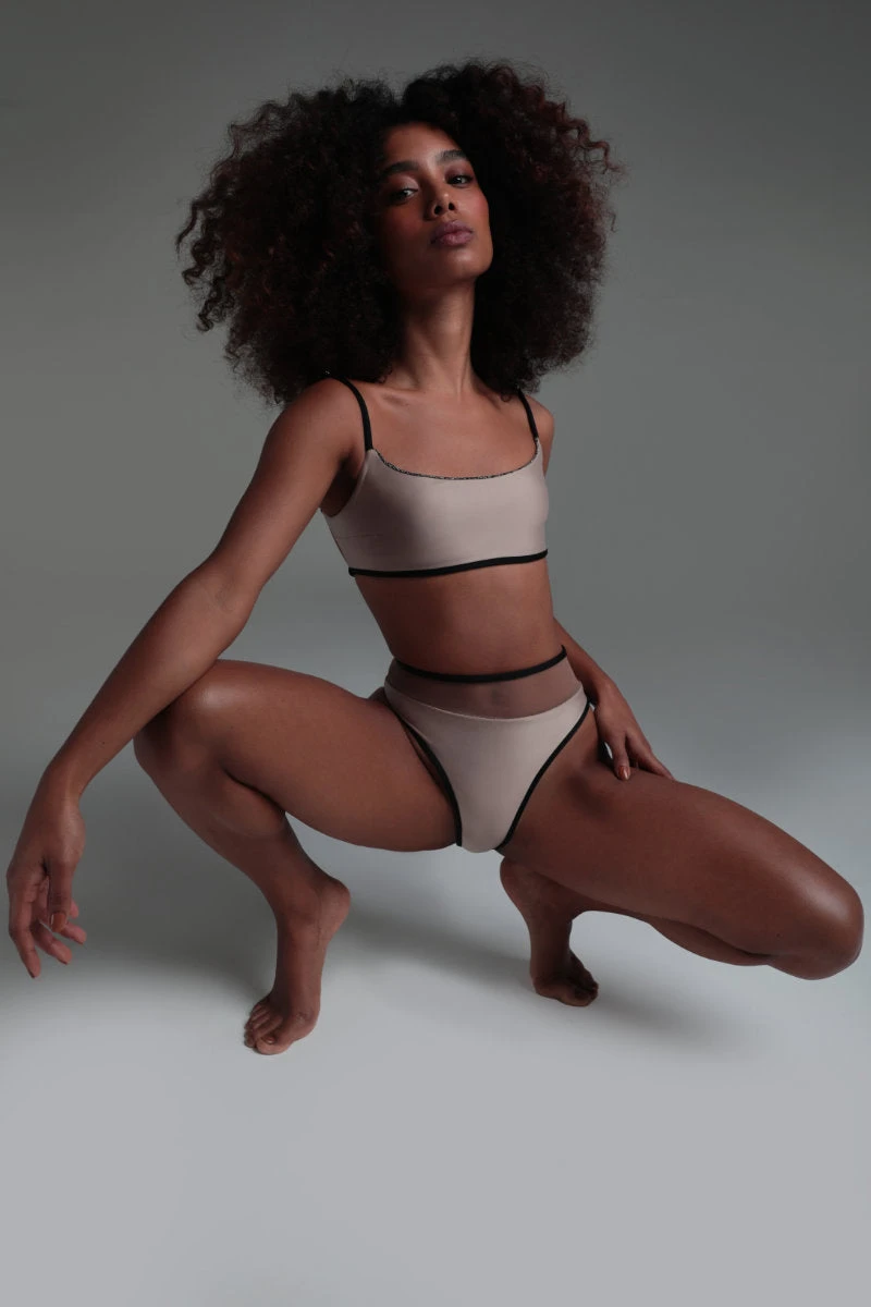 Rolling Vento Glam Reversible Top - Black Lurex / Beige 3 Rolling Vento Glam Reversible Top - Black Lurex / Beige - Image 3