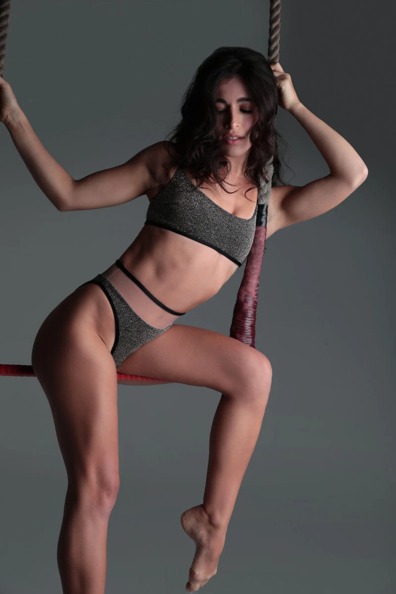 Rolling Vento Glam Reversible Bottoms - Black Lurex / Beige 3 Rolling Vento Glam Reversible Bottoms - Black Lurex / Beige - Image 3