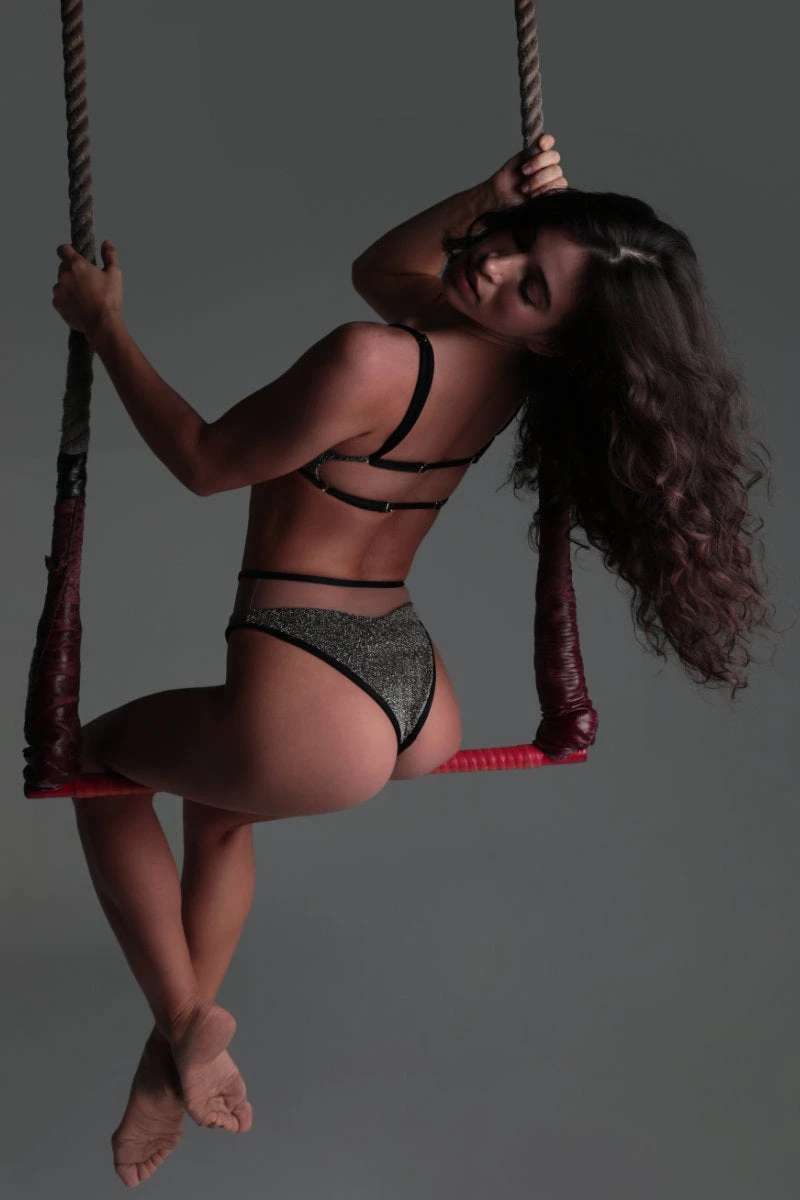 Rolling Vento Glam Reversible Bottoms - Black Lurex / Beige 2 Rolling Vento Glam Reversible Bottoms - Black Lurex / Beige - Image 2