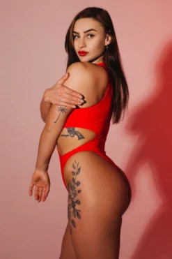 Pole Addict Extravaganza Bodysuit - Red -Radi Style Shop extravaganza red 2 1