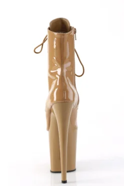 Pleaser USA Flamingo-1021 Peep Toe 8inch Pleaser Boots - Patent Toffee -Radi Style Shop flamingo 1021 tf m09