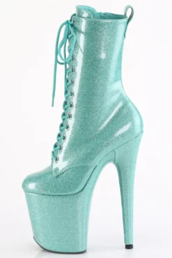 Pleaser USA Flamingo-1040GP 8inch Pleaser Boots - Aqua Glitter -Radi Style Shop flamingo 1040gp aqg m05