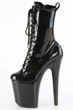 Pleaser USA Flamingo-1040GP 8inch Pleaser Boots - Black Glitter -Radi Style Shop flamingo 1040gp bg m05 1