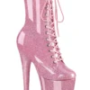 Pleaser USA Flamingo-1040GP 8inch Pleaser Boots - Baby Pink Glitter