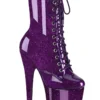 Pleaser USA Flamingo-1040GP 8inch Pleaser Boots - Purple Glitter