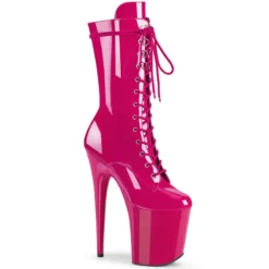 Pleaser USA Flamingo-1050 8inch Pleaser Boots - Patent Hot Pink -Radi Style Shop flamingo 1050 hp