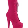 Pleaser USA Flamingo-1050FS Faux Suede 8inch Pleaser Boots - Hot Pink