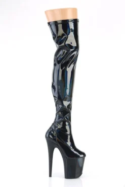 Pleaser USA Flamingo-3000 8inch Thigh High Pleaser Boots - Holographic Black