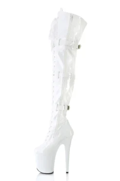 Pleaser USA Flamingo-3028 8inch Thigh High Pleaser Boots - Patent White -Radi Style Shop flamingo 3028 w m13