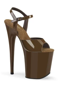 Pleaser USA Flamingo-809 8inch Pleasers - Patent Mocha