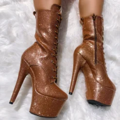 Hella Heels The Glitterati 7inch Boots - Oh Honey -Radi Style Shop glitter 58 1