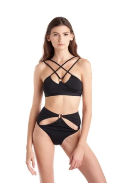 Hamade Activewear Hollow Front Bottoms - Black -Radi Style Shop hamadeIV7a