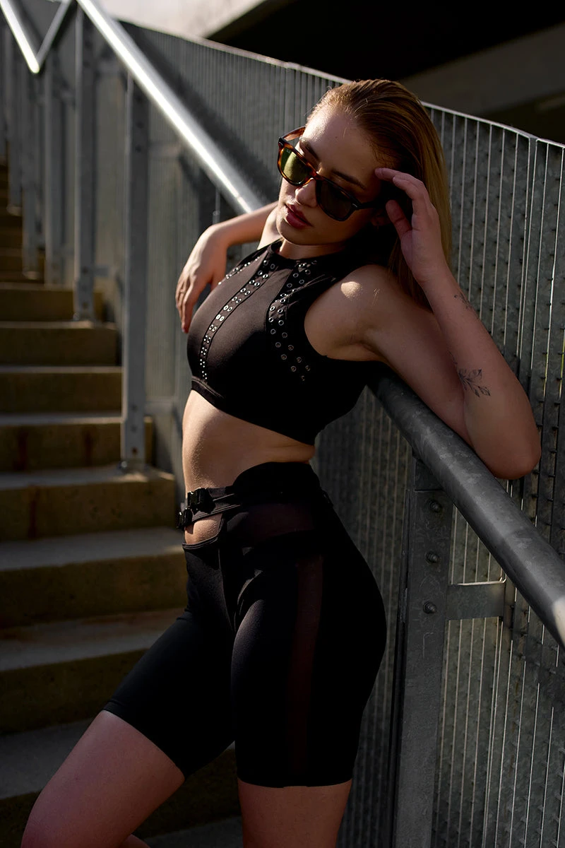 Hamade Activewear Buckle Cycling Shorts - Black 2 Hamade Activewear Buckle Cycling Shorts - Black - Image 2