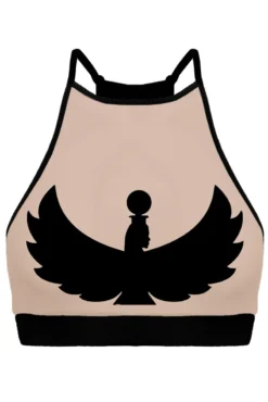 CXIX I S I S Halter Top - Black With Sand Mesh -Radi Style Shop isis bnt2