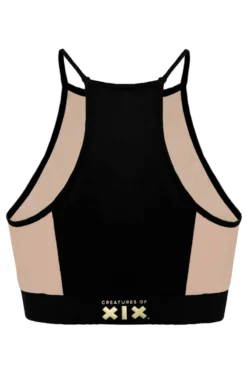 CXIX I S I S Halter Top - Black With Sand Mesh -Radi Style Shop isis bnt3