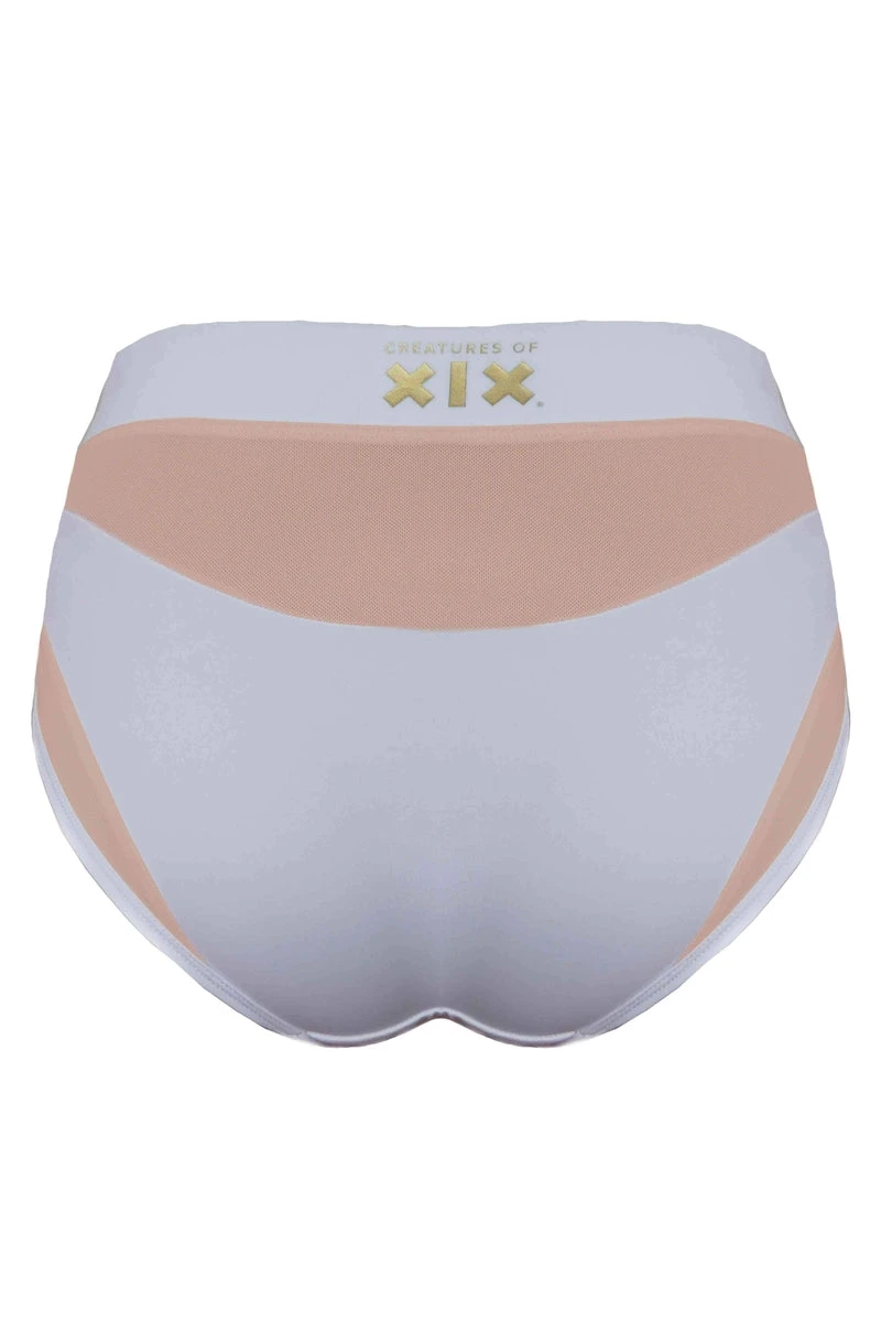 CXIX I S I S High Waisted Bottoms - White With Sand Mesh 5 CXIX I S I S High Waisted Bottoms - White With Sand Mesh - Image 5