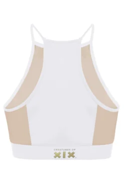 CXIX I S I S Halter Top - White With Sand Mesh -Radi Style Shop isis wnt1