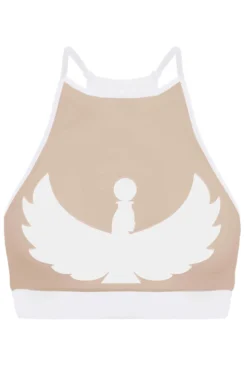 CXIX I S I S Halter Top - White With Sand Mesh -Radi Style Shop isis wnt3