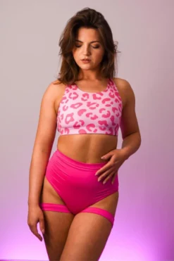 Pole Addict Basic Straps Garter Shorts - Neon Pink 5 Pole Addict Basic Straps Garter Shorts - Neon Pink -Radi Style Shop pink strap