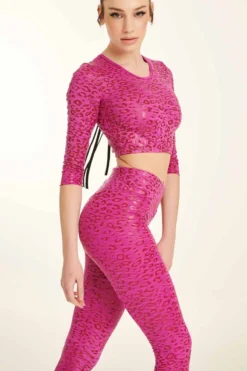 Paradise Chick Superhero Series Sticky Crop Top - Ruby Leopard -Radi Style Shop ruby original sticky set2