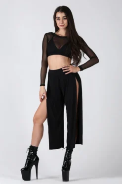 REV ACTIV Sensual Flow Pants (with Leg Slit) - Black
