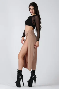 REV ACTIV Sensual Flow Pants (with Leg Slit) - Coffee 8 REV ACTIV Sensual Flow Pants (with Leg Slit) - Coffee -Radi Style Shop sensual coffee pants with slits 3