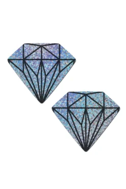Pastease Diamond Nipple Pasties - Silver Glitter