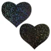 Pastease Heart Nipple Pasties - Black Sparkle