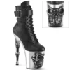 Pleaser USA Rapture-1020STR-02 8inch Pleaser Boots - Matte Black/Silver