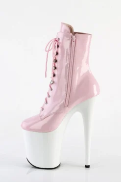 Pleaser USA Flamingo-1020 8inch Pleaser Boots - Patent Baby Pink/White -Radi Style Shop slice1 d06778f5 040f 4b23 ac8c 560963f027a1