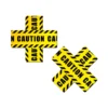 Pastease Cross Nipple Pasties - Caution Tape