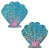 Pastease Seashell Nipple Pasties - Liquid Seafoam Green & Pink