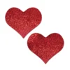 Pastease Heart Nipple Pasties - Red Glitter