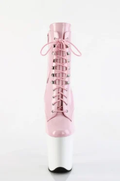 Pleaser USA Flamingo-1020 8inch Pleaser Boots - Patent Baby Pink/White -Radi Style Shop slice2 fd574619 3b5d 4997 b5e3 8ae5fdd46916