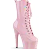 Pleaser USA Adore-1040WR 7inch Pleaser Boots - Holographic Baby Pink