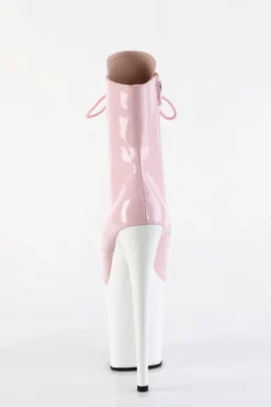 Pleaser USA Flamingo-1020 8inch Pleaser Boots - Patent Baby Pink/White -Radi Style Shop slice4 ff7a181a 8096 457e 9e4b cb5e50d218dc