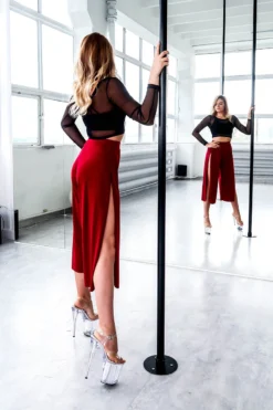 REV ACTIV Sensual Flow Pants (with Leg Slit) - Wine -Radi Style Shop spodniesensualwineside