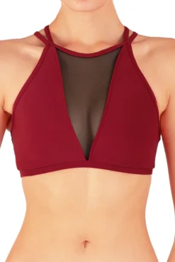Dragonfly Victoria Sports Bra - Burgundy Mesh -Radi Style Shop vmb