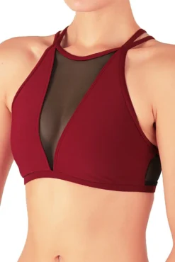 Dragonfly Victoria Sports Bra - Burgundy Mesh -Radi Style Shop vmb2