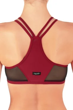 Dragonfly Victoria Sports Bra - Burgundy Mesh -Radi Style Shop vmb3
