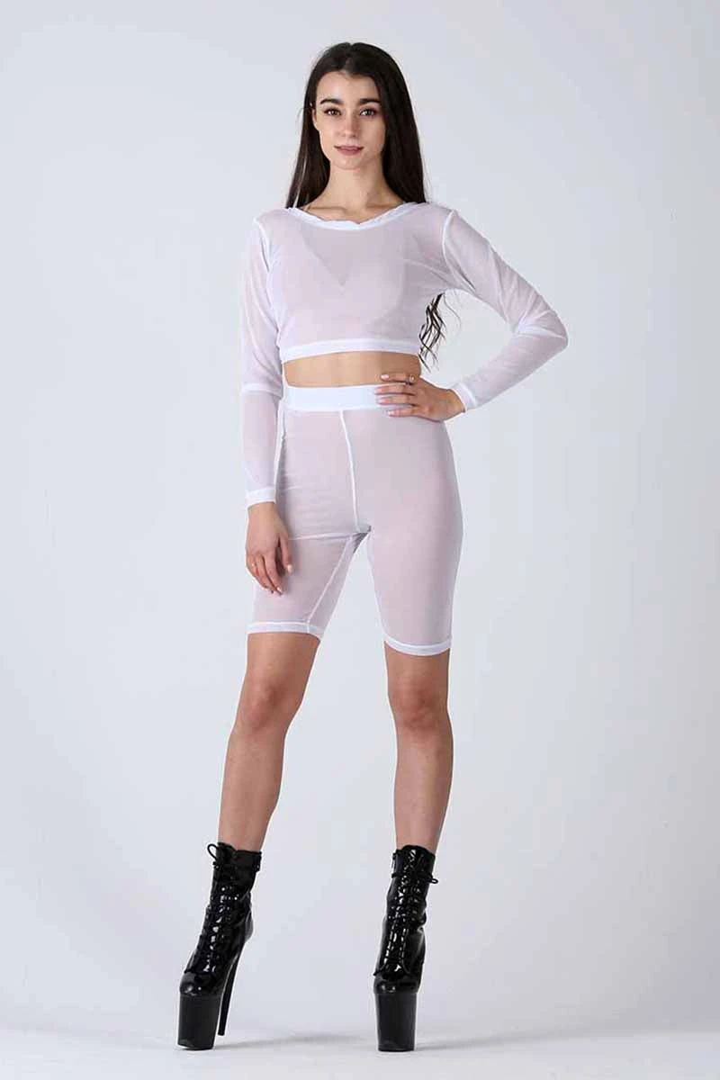 REV ACTIV Mesh Cycling Shorts - White 2 REV ACTIV Mesh Cycling Shorts - White - Image 2