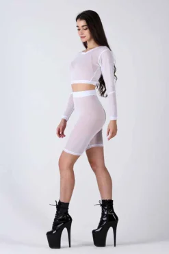 REV ACTIV Mesh Cycling Shorts - White 8 REV ACTIV Mesh Cycling Shorts - White -Radi Style Shop white mesh cycling shorts 3